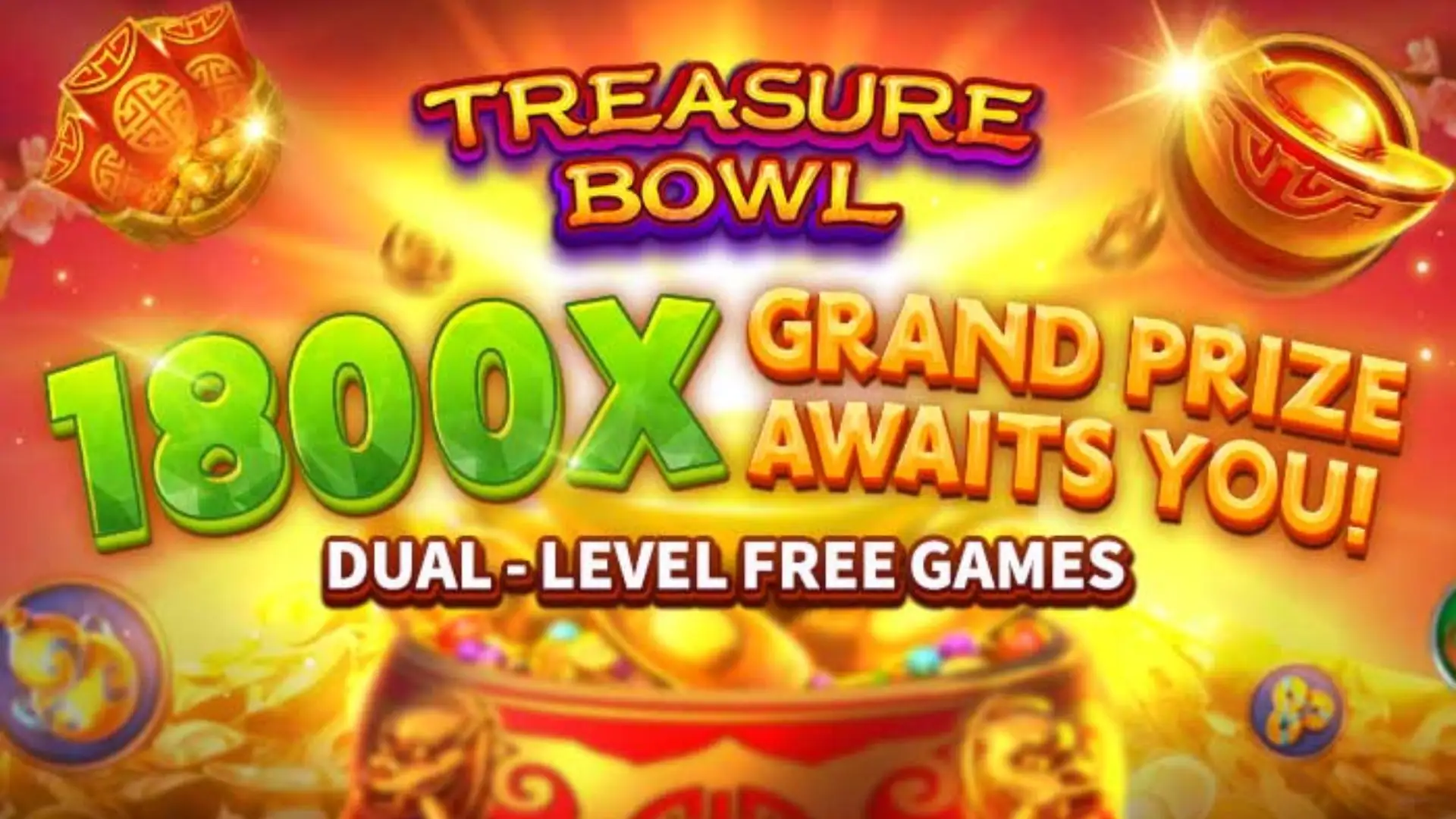 Multiplicadores Treasure Bowl 69k - 7777x Máximo com Tigela Dourada